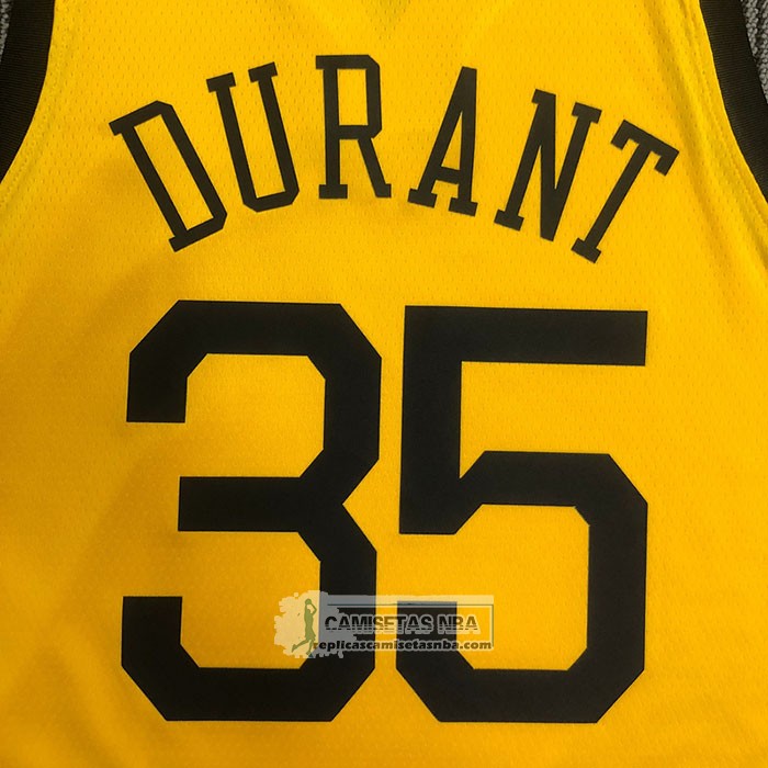 Camiseta Golden State Warriors Kevin Durant NO 35 Earned Amarillo